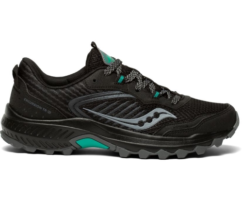 Tenis Saucony Excursion TR15 Wide Mujer Zapatillas Trail Running Negras / Jade México MX-901-UI
